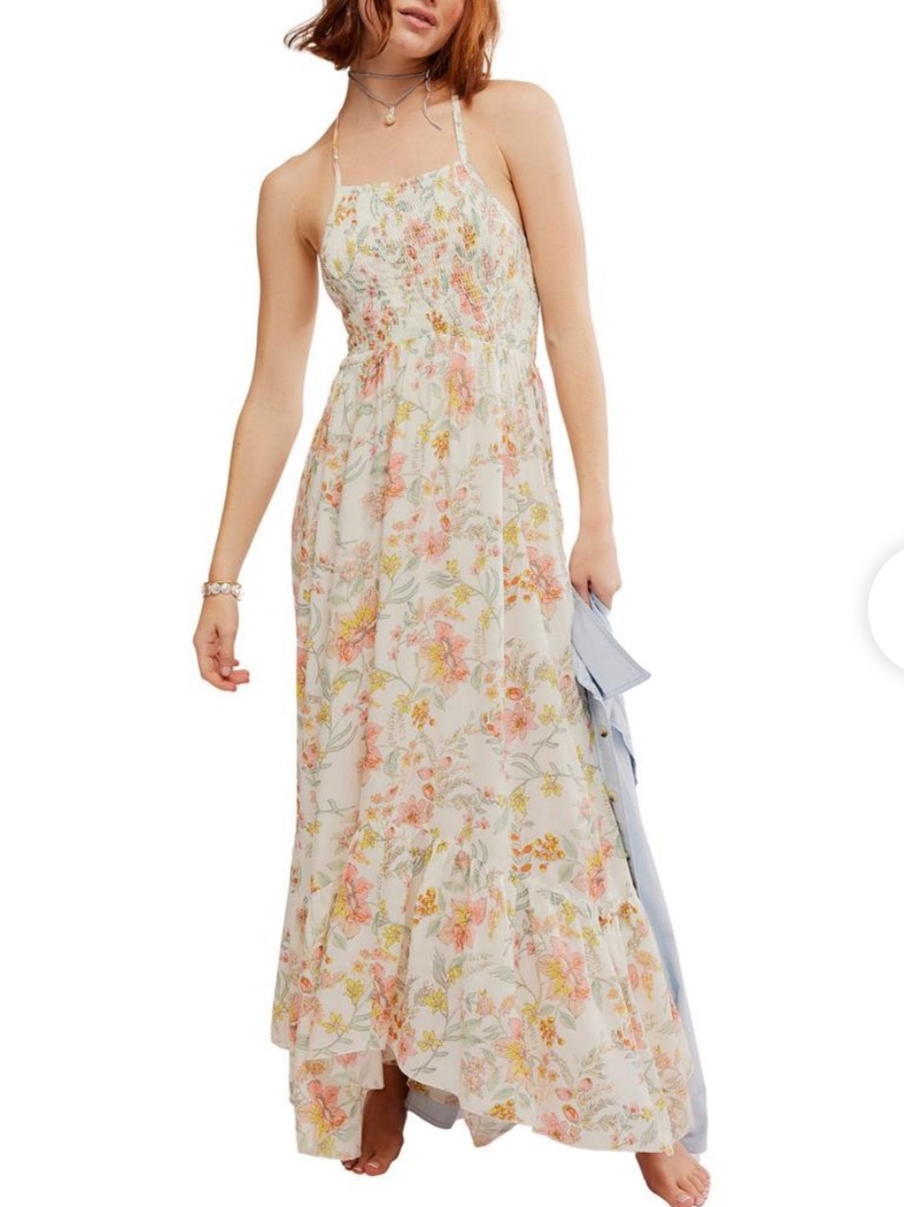 Free People Floral heat wave xs Halter Maxi Dress - Floral/Combo